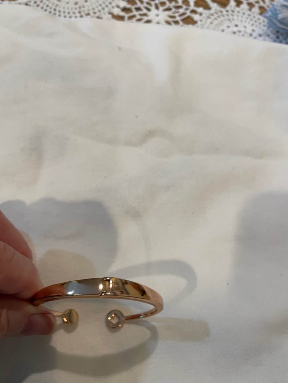 kate spade New York gold-tone  open bangle with crystal and cutout charm - Picture 6 of 11